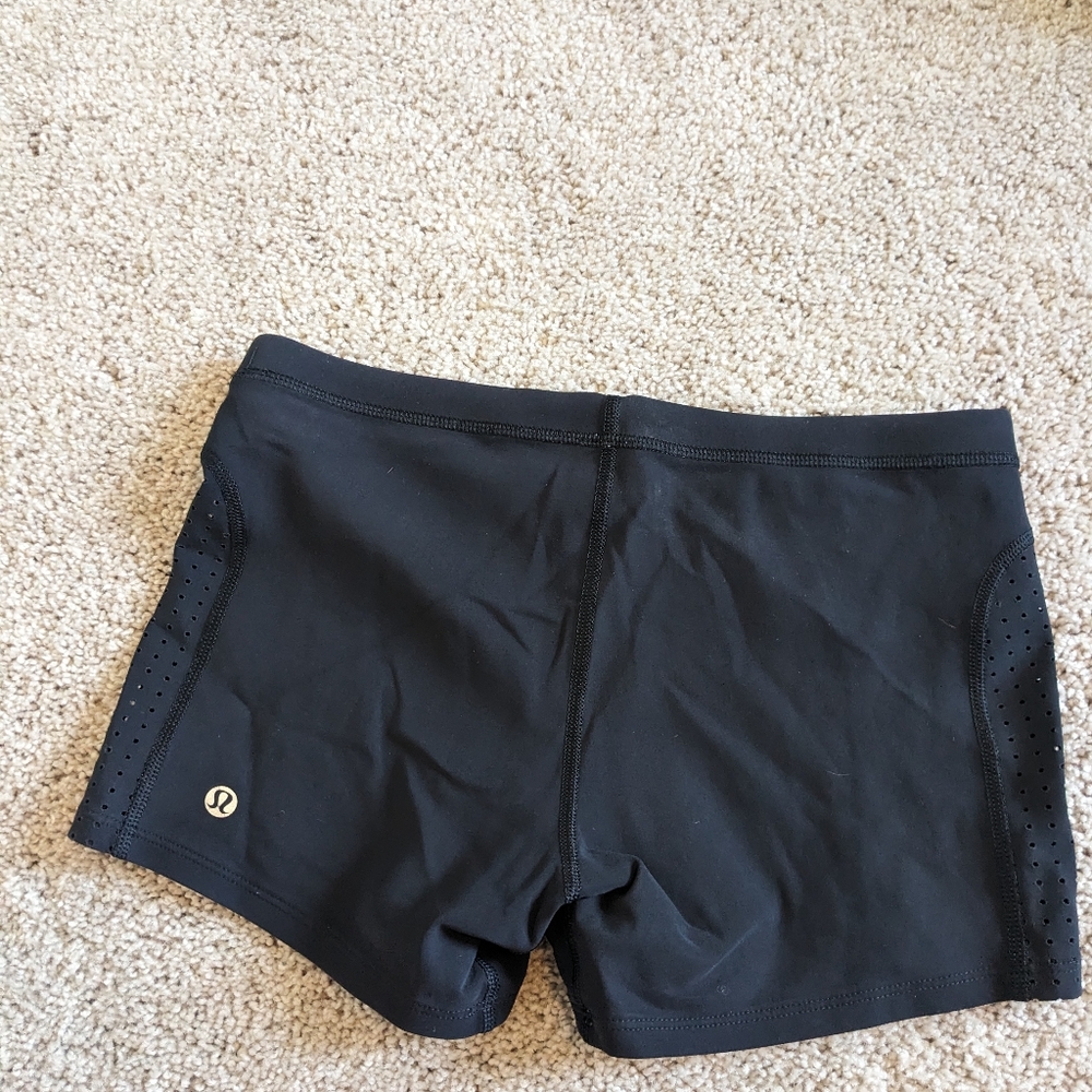 Lululemon black spandex shorts, size 4, great used condition